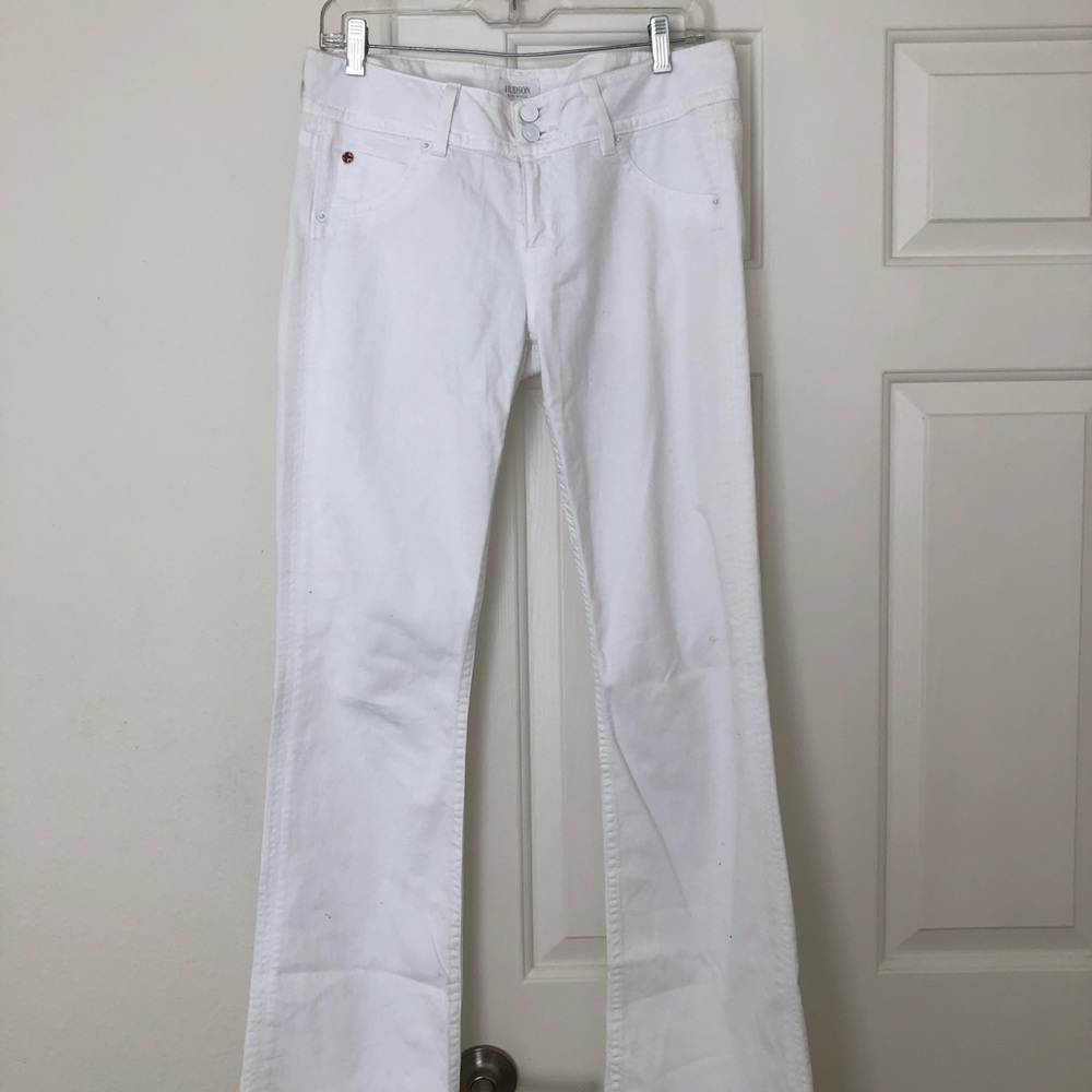 Hudson White Boot Cut Jeans